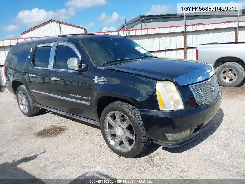 2007 Cadillac Escalade Esv Standard VIN: 1GYFK66857R429719 Lot: 40116258