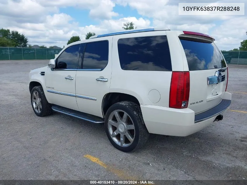 2007 Cadillac Escalade Standard VIN: 1GYFK63837R288248 Lot: 40153410