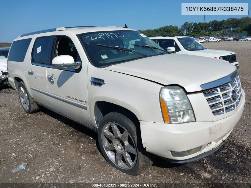 2007 Cadillac Escalade Esv Standard VIN: 1GYFK66887R338475 Lot: 40182329