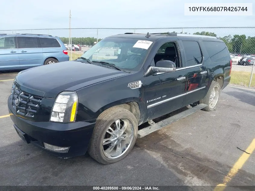 2007 Cadillac Escalade Esv Standard VIN: 1GYFK66807R426744 Lot: 40289500