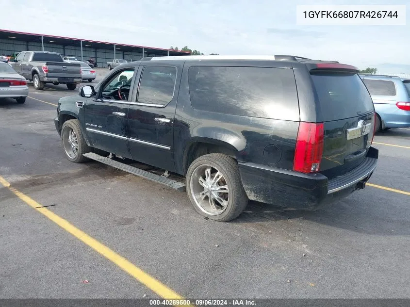 2007 Cadillac Escalade Esv Standard VIN: 1GYFK66807R426744 Lot: 40289500