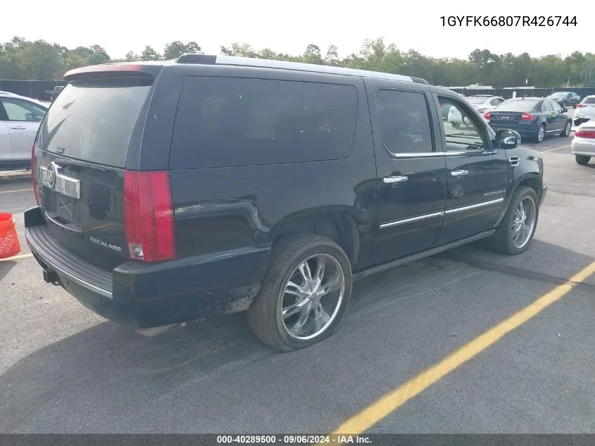 2007 Cadillac Escalade Esv Standard VIN: 1GYFK66807R426744 Lot: 40289500