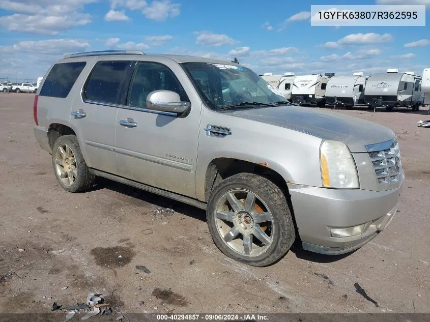 2007 Cadillac Escalade Standard VIN: 1GYFK63807R362595 Lot: 40294857