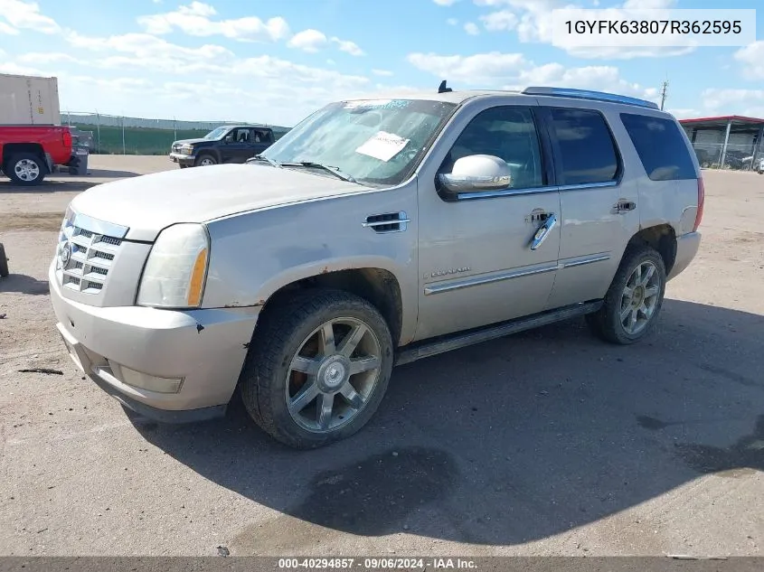 2007 Cadillac Escalade Standard VIN: 1GYFK63807R362595 Lot: 40294857