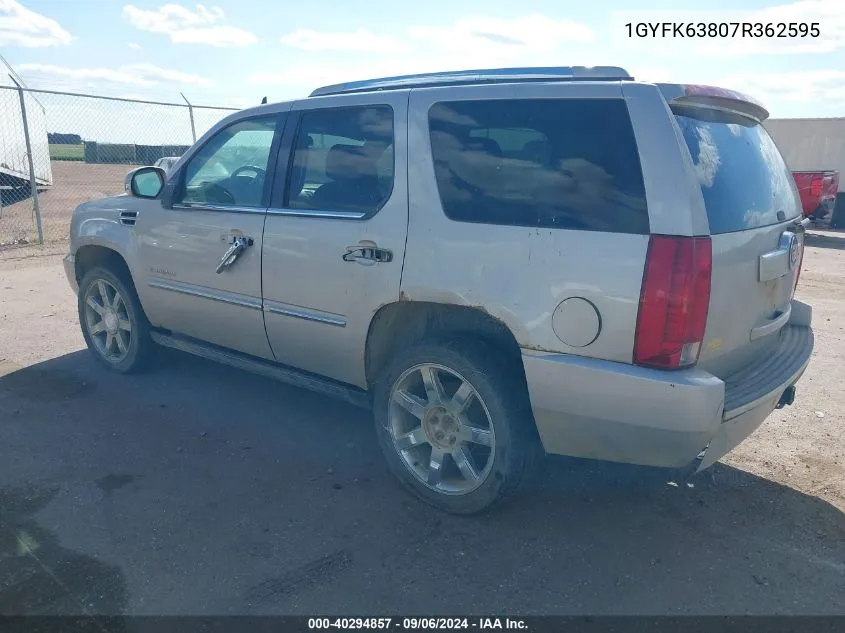 2007 Cadillac Escalade Standard VIN: 1GYFK63807R362595 Lot: 40294857