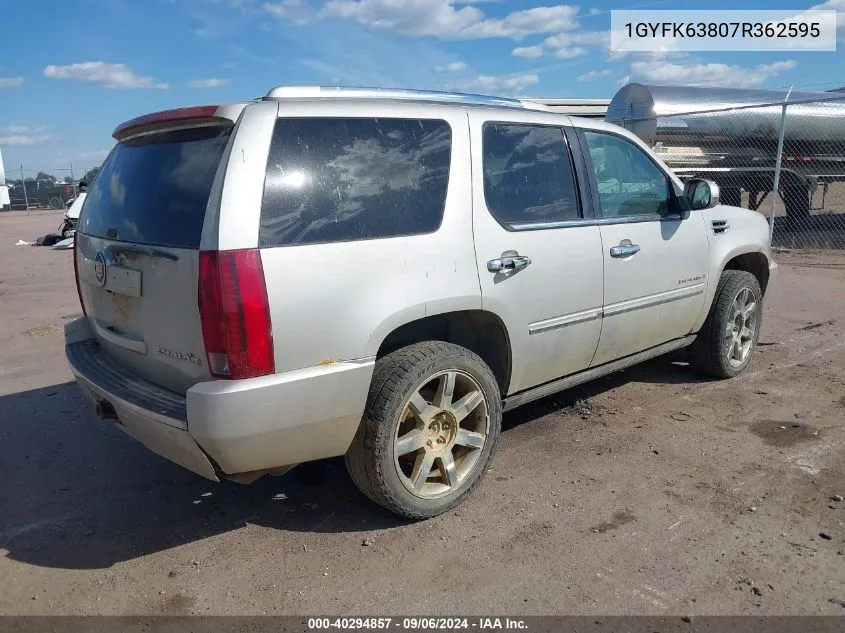 2007 Cadillac Escalade Standard VIN: 1GYFK63807R362595 Lot: 40294857