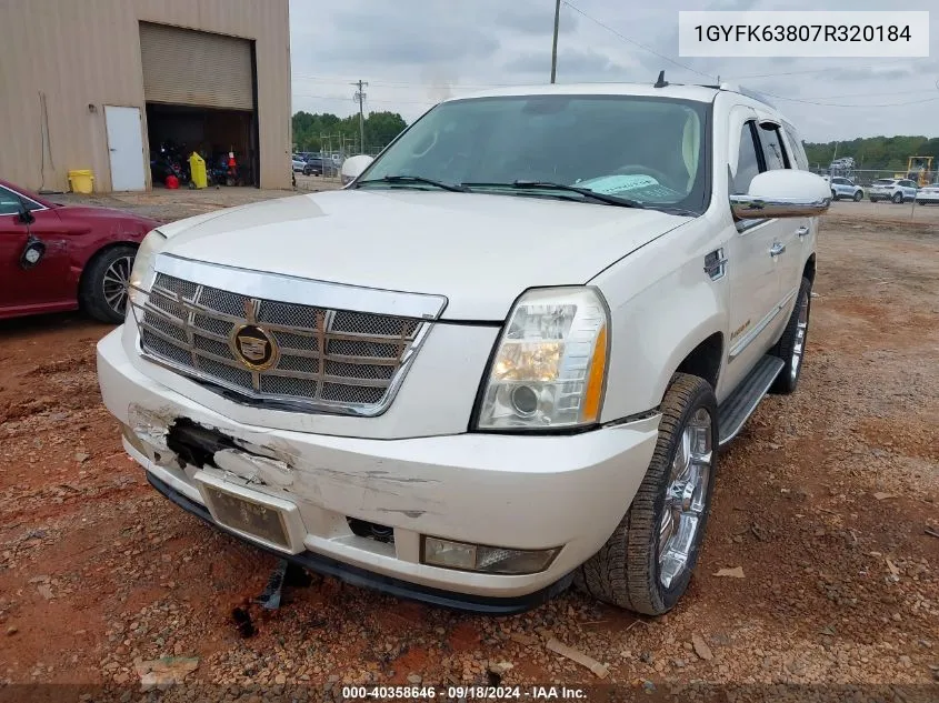 2007 Cadillac Escalade Standard VIN: 1GYFK63807R320184 Lot: 40358646