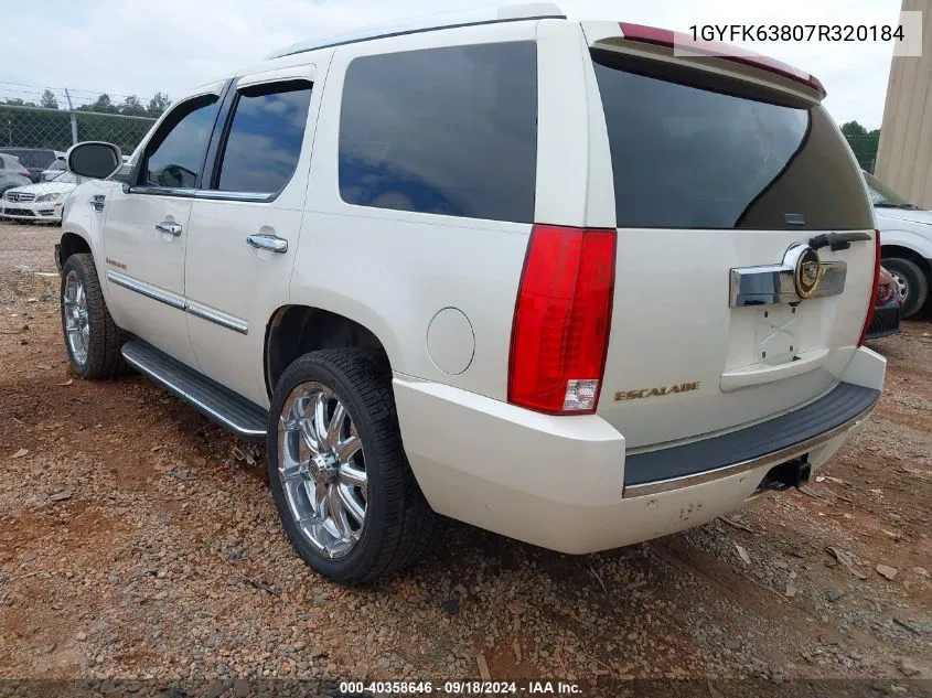 2007 Cadillac Escalade Standard VIN: 1GYFK63807R320184 Lot: 40358646