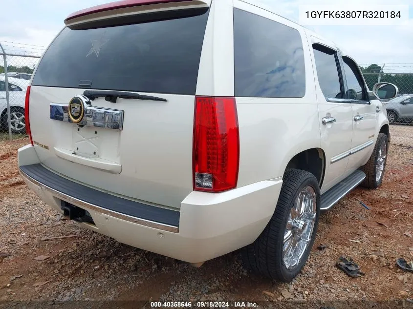 2007 Cadillac Escalade Standard VIN: 1GYFK63807R320184 Lot: 40358646