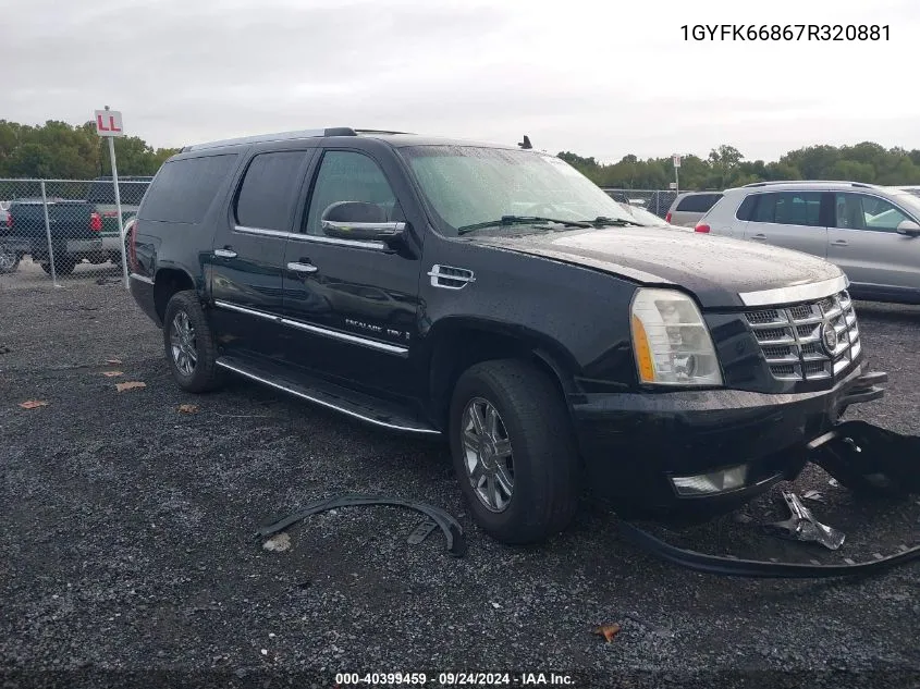 1GYFK66867R320881 2007 Cadillac Escalade Esv