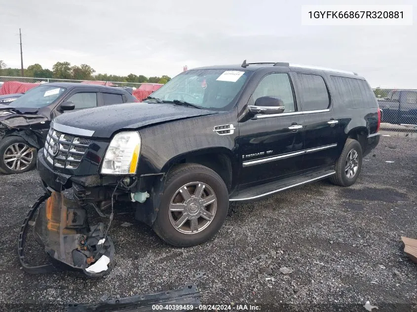 1GYFK66867R320881 2007 Cadillac Escalade Esv