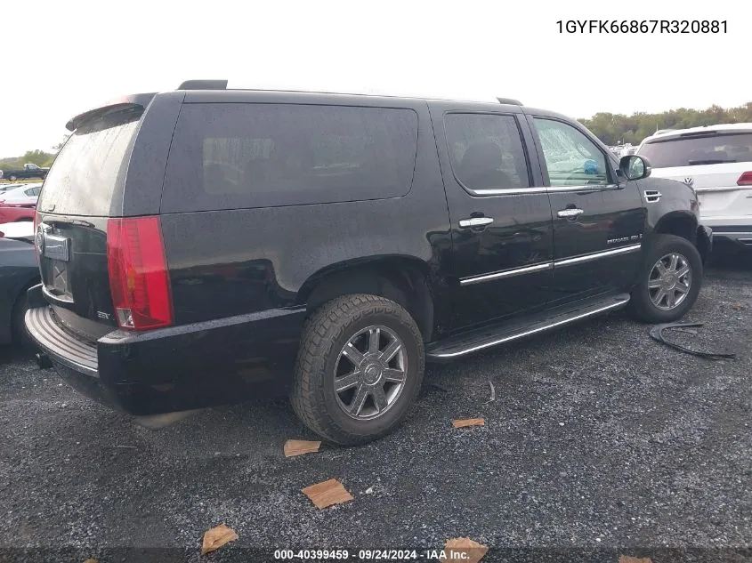 1GYFK66867R320881 2007 Cadillac Escalade Esv