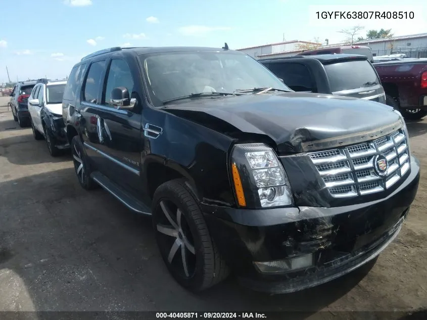 2007 Cadillac Escalade Standard VIN: 1GYFK63807R408510 Lot: 40405871