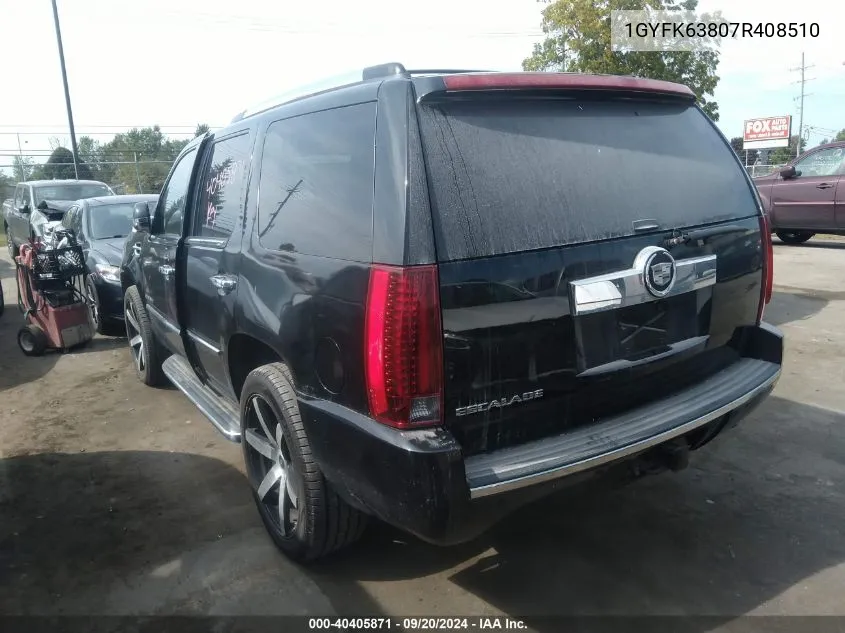 2007 Cadillac Escalade Standard VIN: 1GYFK63807R408510 Lot: 40405871