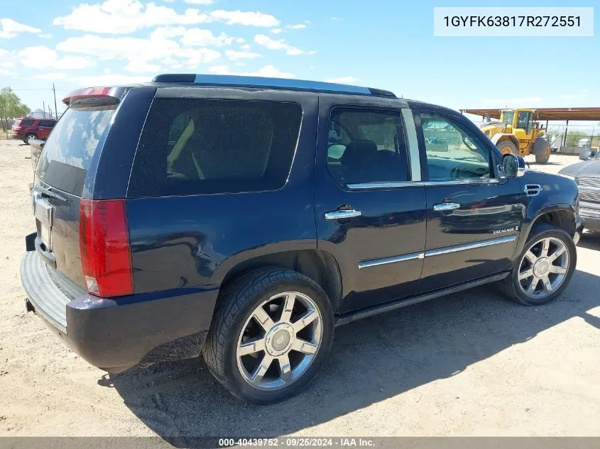 2007 Cadillac Escalade Standard VIN: 1GYFK63817R272551 Lot: 40439752