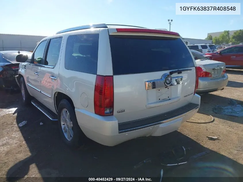 2007 Cadillac Escalade Standard VIN: 1GYFK63837R408548 Lot: 40452429