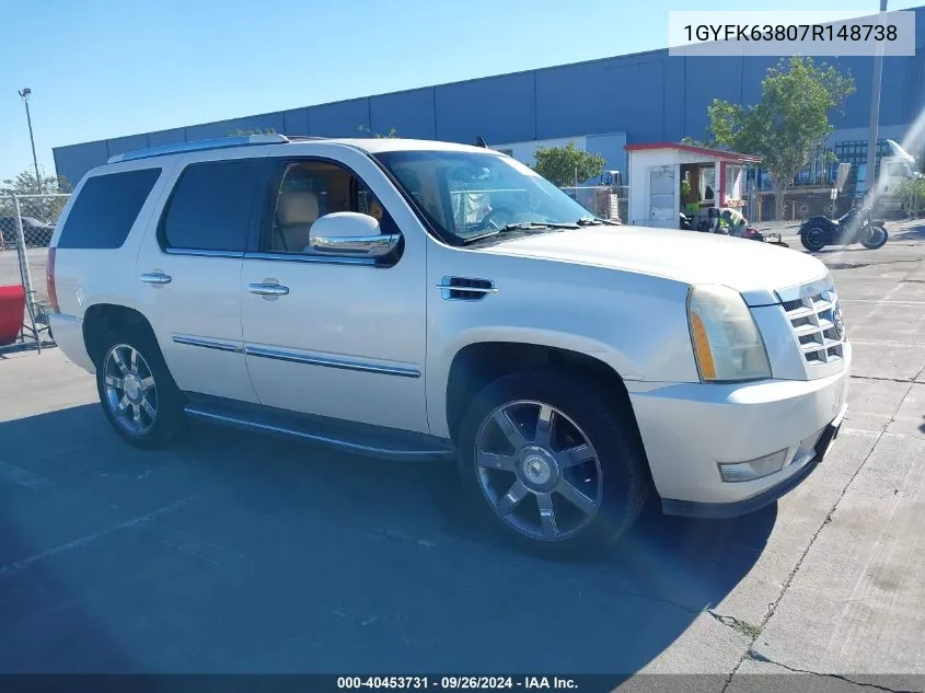 2007 Cadillac Escalade Standard VIN: 1GYFK63807R148738 Lot: 40453731