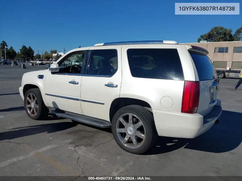 2007 Cadillac Escalade Standard VIN: 1GYFK63807R148738 Lot: 40453731