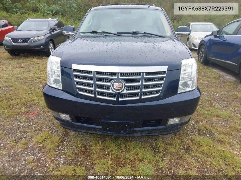 2007 Cadillac Escalade Luxury VIN: 1GYFK638X7R229391 Lot: 40514091