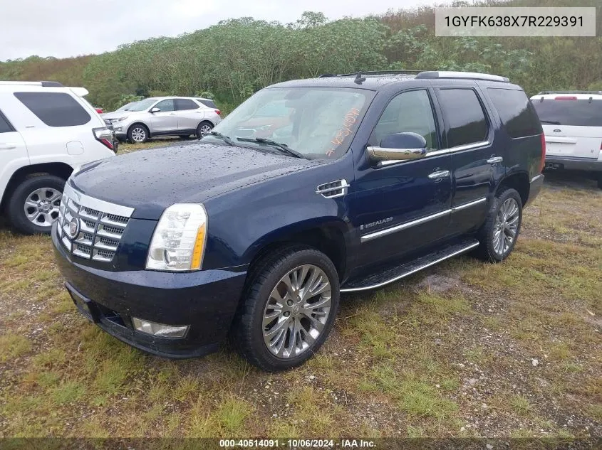 2007 Cadillac Escalade Luxury VIN: 1GYFK638X7R229391 Lot: 40514091