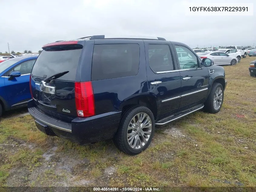 2007 Cadillac Escalade Luxury VIN: 1GYFK638X7R229391 Lot: 40514091