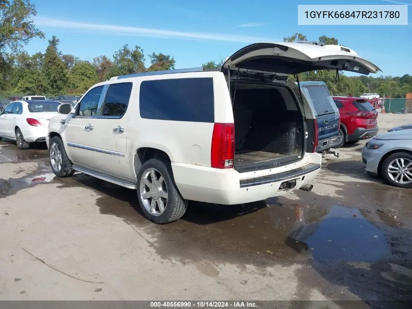 2007 Cadillac Escalade Esv Standard VIN: 1GYFK66847R231780 Lot: 40556990