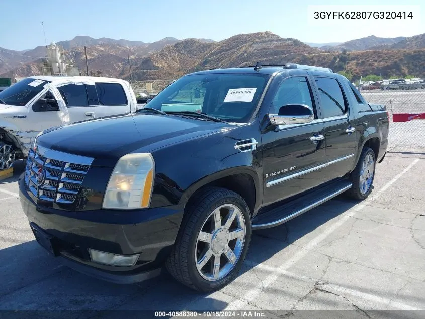 2007 Cadillac Escalade Ext Standard VIN: 3GYFK62807G320414 Lot: 40588380