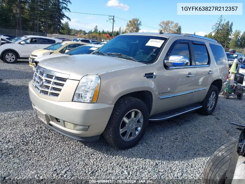 2007 Cadillac Escalade Standard VIN: 1GYFK63827R212357 Lot: 40594617