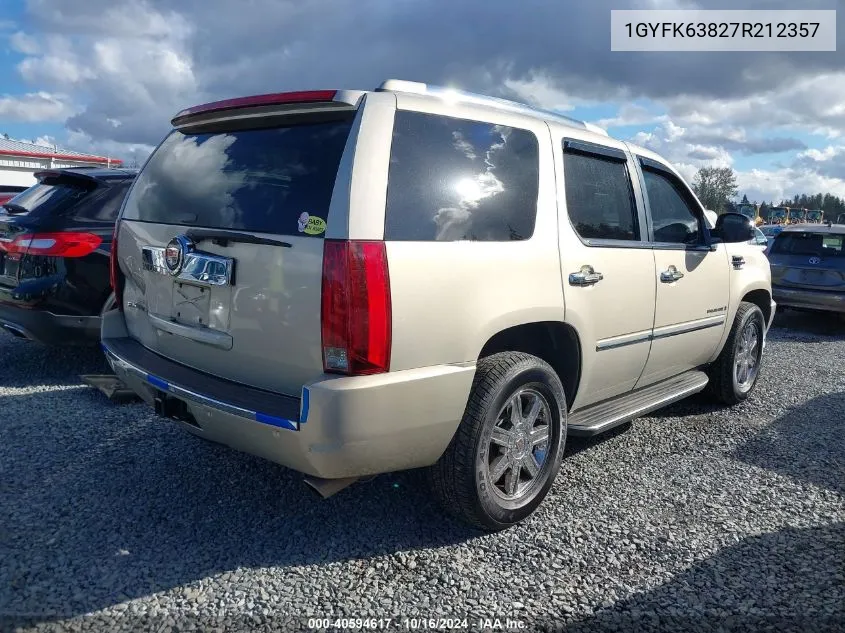 2007 Cadillac Escalade Standard VIN: 1GYFK63827R212357 Lot: 40594617