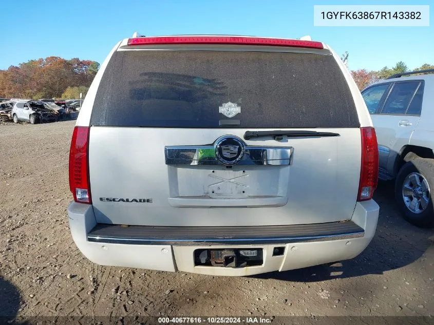 2007 Cadillac Escalade Standard VIN: 1GYFK63867R143382 Lot: 40677616