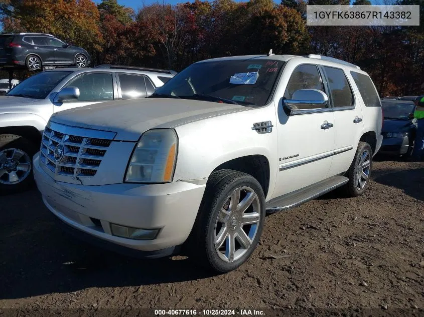 2007 Cadillac Escalade Standard VIN: 1GYFK63867R143382 Lot: 40677616