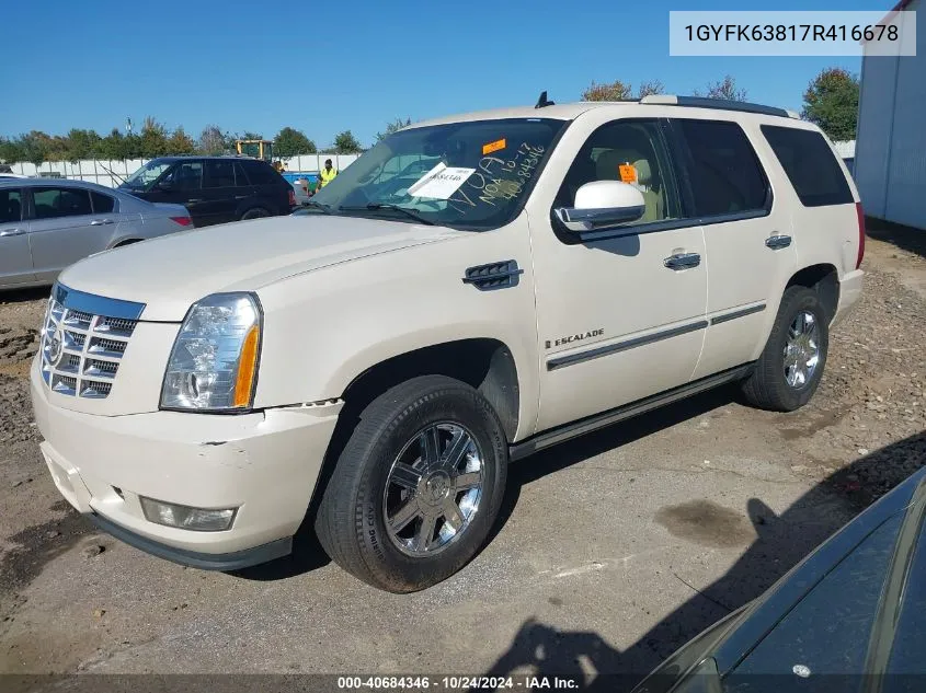 2007 Cadillac Escalade Standard VIN: 1GYFK63817R416678 Lot: 40684346