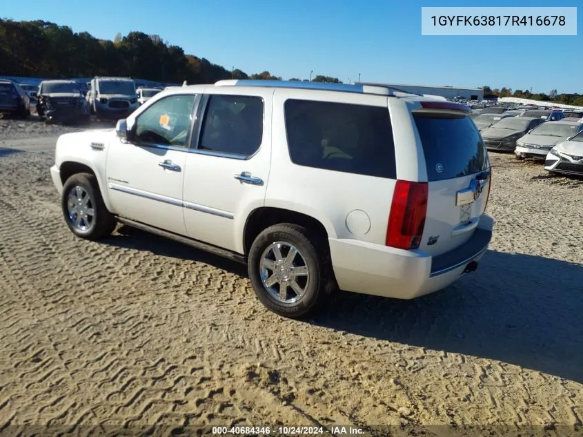 2007 Cadillac Escalade Standard VIN: 1GYFK63817R416678 Lot: 40684346