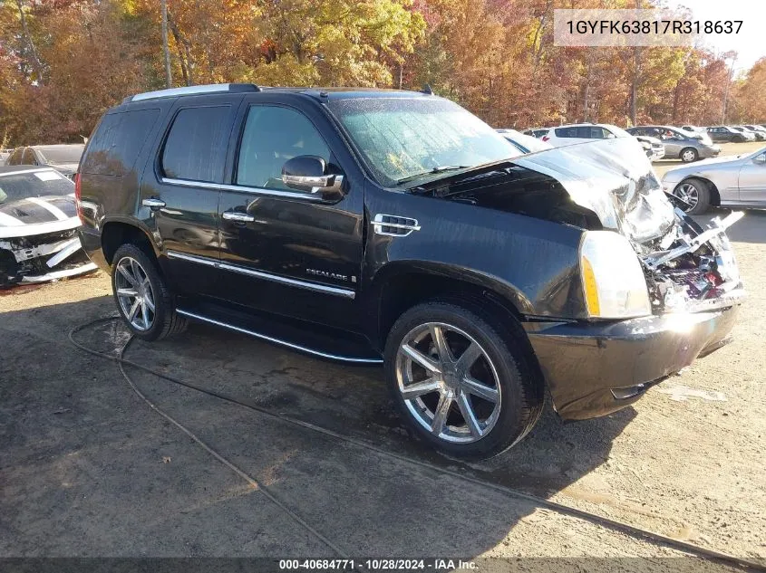 2007 Cadillac Escalade Standard VIN: 1GYFK63817R318637 Lot: 40684771