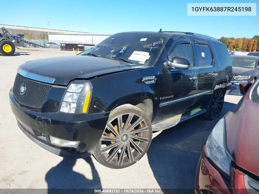 2007 Cadillac Escalade Standard VIN: 1GYFK63887R245198 Lot: 40693751