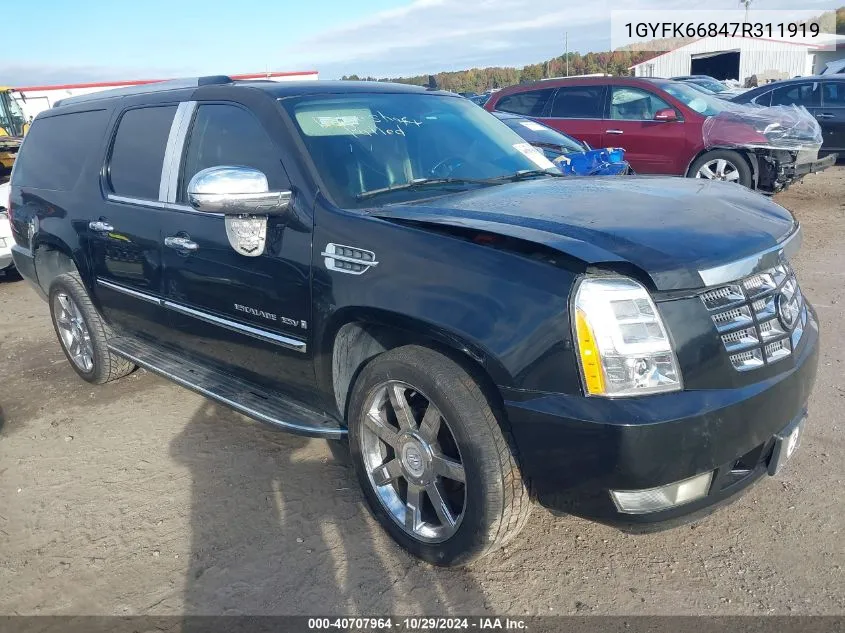 2007 Cadillac Escalade Esv Standard VIN: 1GYFK66847R311919 Lot: 40707964