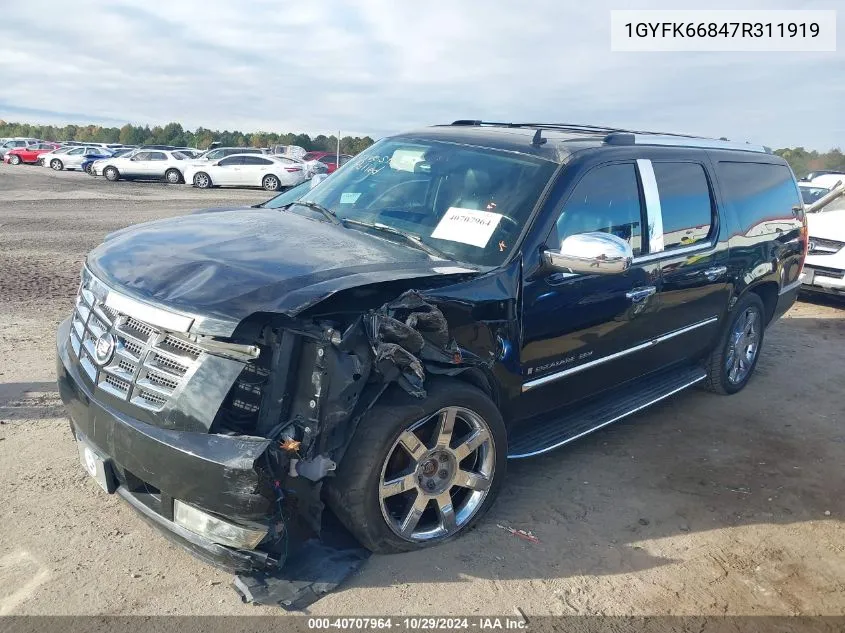 2007 Cadillac Escalade Esv Standard VIN: 1GYFK66847R311919 Lot: 40707964