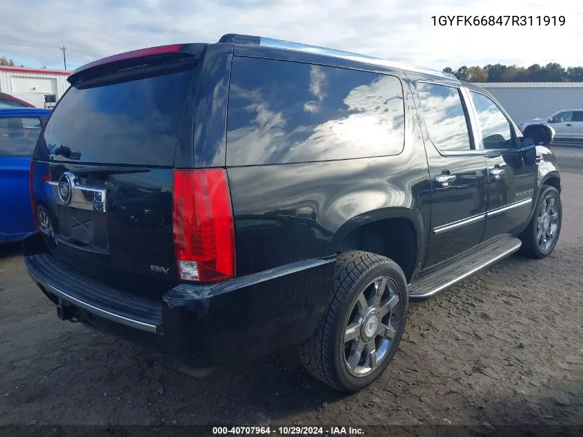 2007 Cadillac Escalade Esv Standard VIN: 1GYFK66847R311919 Lot: 40707964