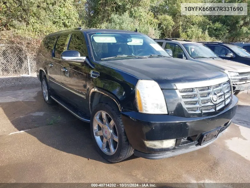 2007 Cadillac Escalade Esv Standard VIN: 1GYFK668X7R331690 Lot: 40714202