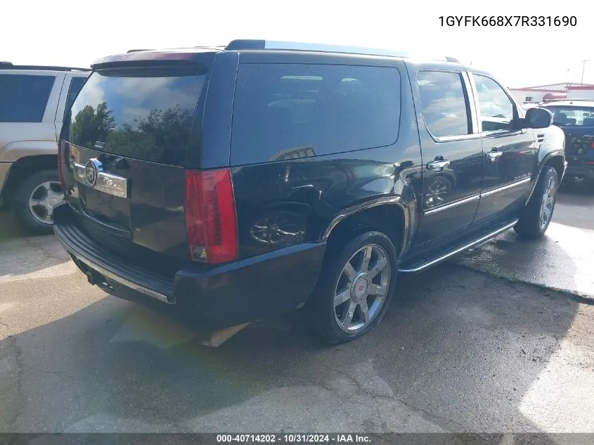 2007 Cadillac Escalade Esv Standard VIN: 1GYFK668X7R331690 Lot: 40714202