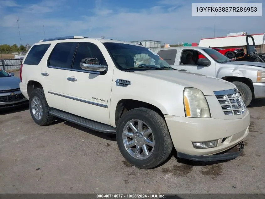 2007 Cadillac Escalade Standard VIN: 1GYFK63837R286953 Lot: 40714577