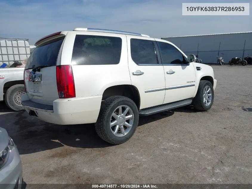 2007 Cadillac Escalade Standard VIN: 1GYFK63837R286953 Lot: 40714577