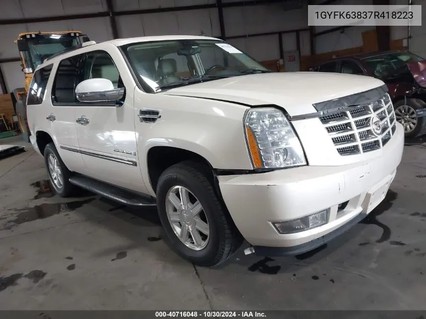 2007 Cadillac Escalade Standard VIN: 1GYFK63837R418223 Lot: 40716048