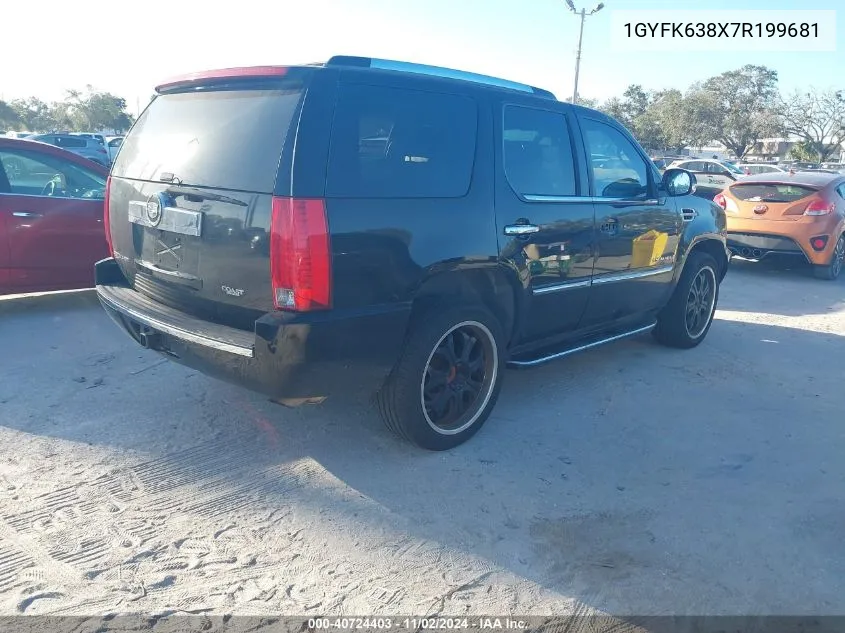 2007 Cadillac Escalade Standard VIN: 1GYFK638X7R199681 Lot: 40724403