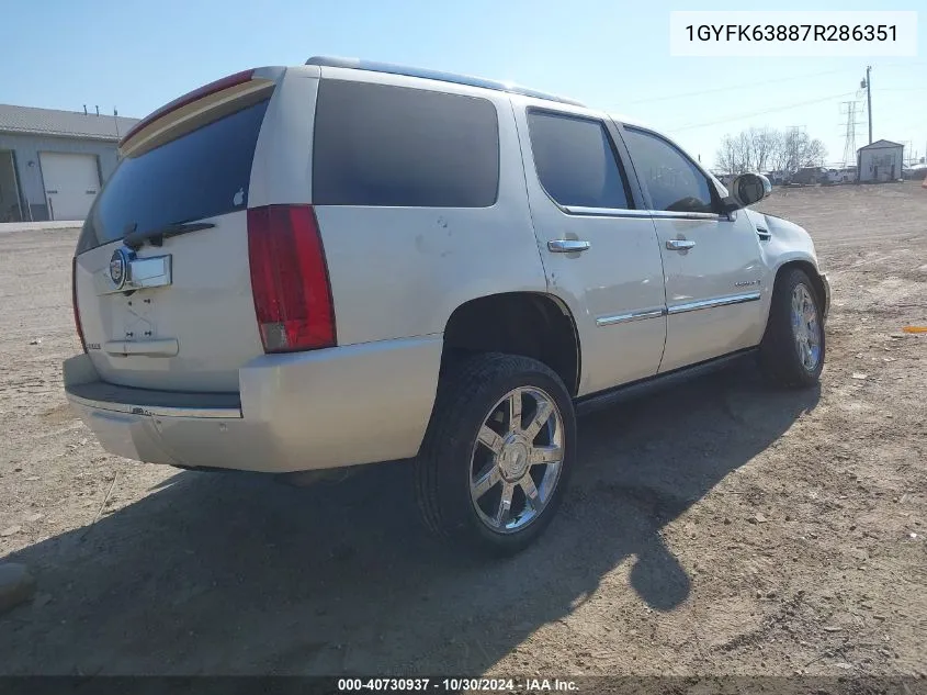 2007 Cadillac Escalade Standard VIN: 1GYFK63887R286351 Lot: 40730937