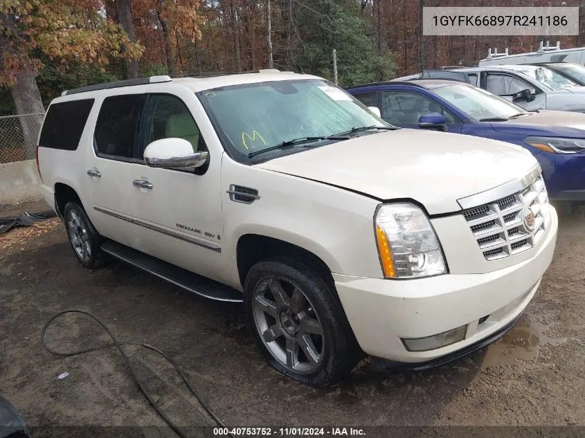 2007 Cadillac Escalade Esv Standard VIN: 1GYFK66897R241186 Lot: 40753752