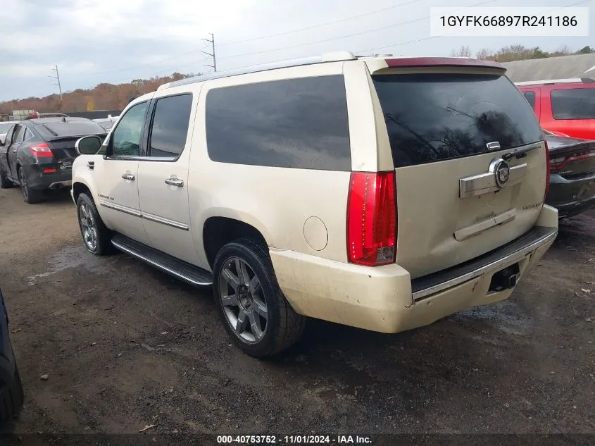 2007 Cadillac Escalade Esv Standard VIN: 1GYFK66897R241186 Lot: 40753752