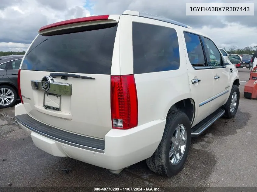 2007 Cadillac Escalade Standard VIN: 1GYFK638X7R307443 Lot: 40770209