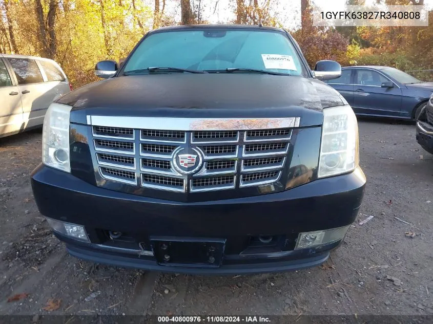 2007 Cadillac Escalade Standard VIN: 1GYFK63827R340808 Lot: 40800976