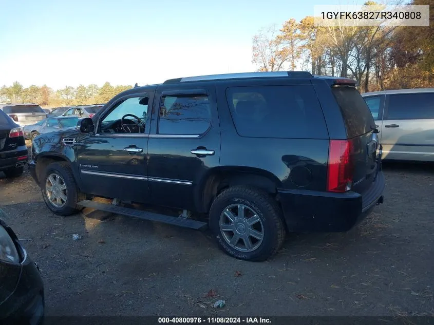 2007 Cadillac Escalade Standard VIN: 1GYFK63827R340808 Lot: 40800976